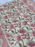 Handmade Jaipur Block Print Table Runner - Pink