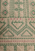 Sage Meadow Embroidered Linen Cushion Cover