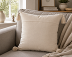 Ivory Bloom Tassels Cushion / Cover