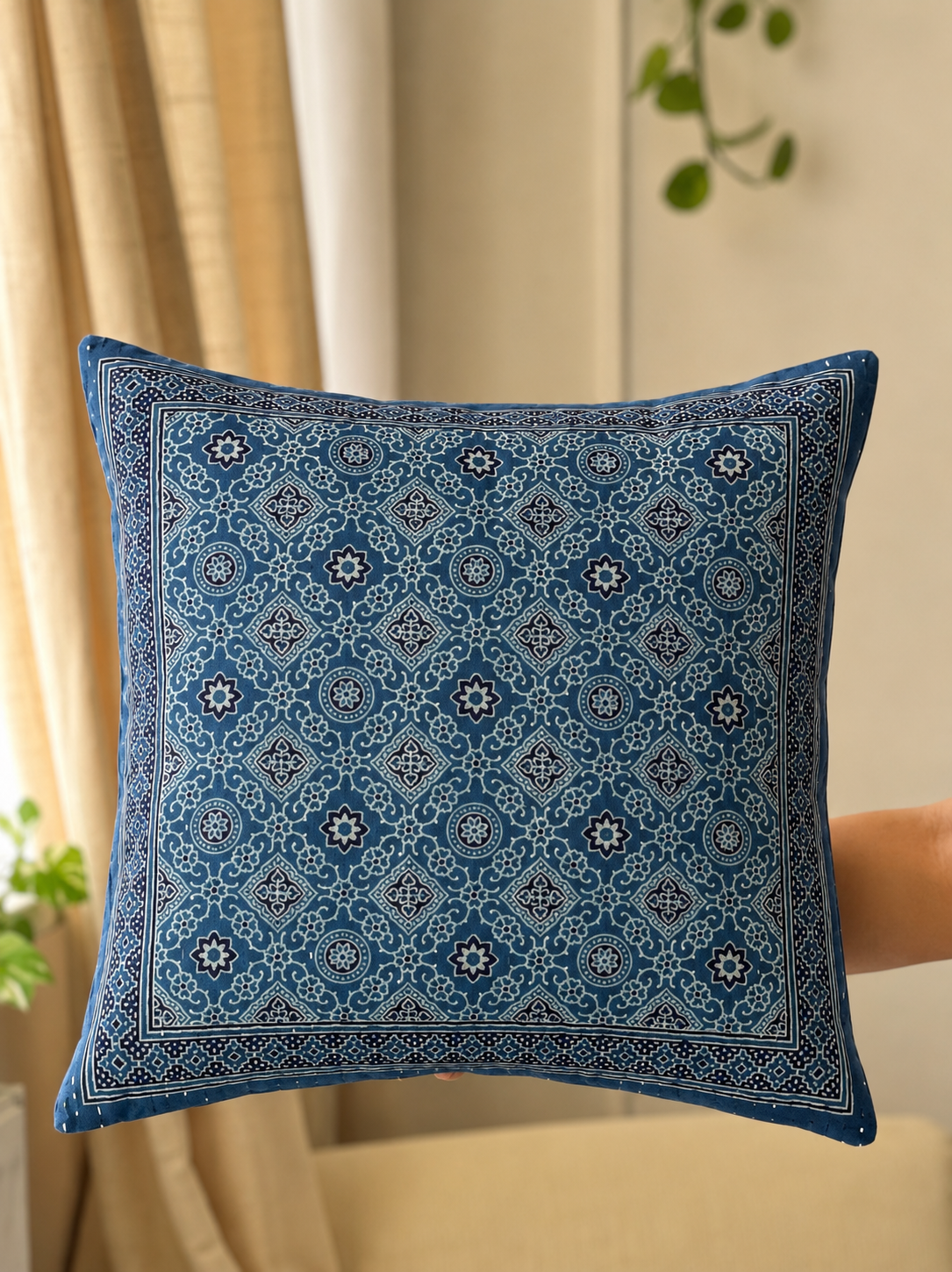 Handcrafted Kantha Cushion Cover