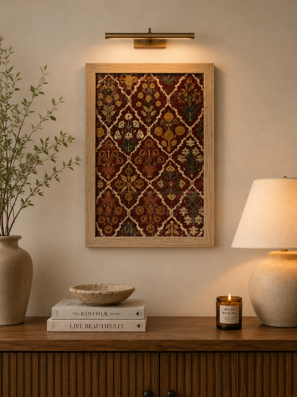 Floral Geomatric pattern Wall Frame Art