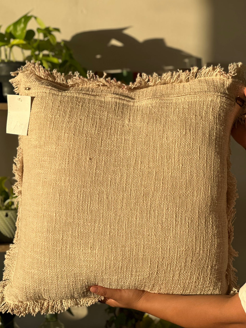 Durelle Damask Fringed Cushion Coral