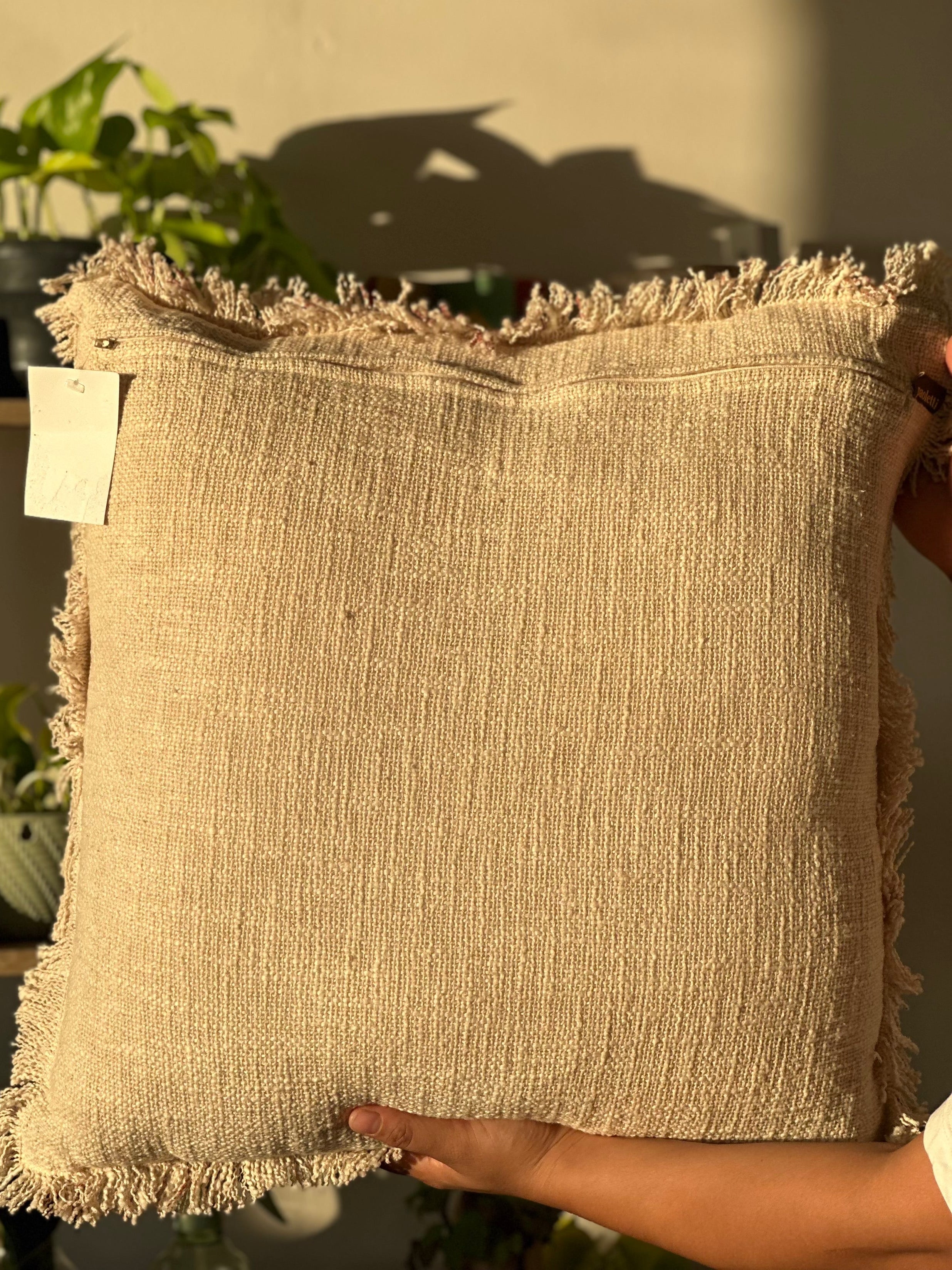 Durelle Damask Fringed Cushion Coral