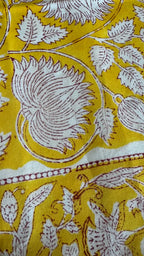 Handmade Jaipur Block Print Table Runner - Yellow
