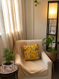 Mustard Floral Paisley Cotton Cushion Cover