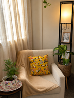Mustard Floral Paisley Cotton Cushion Cover