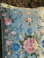 Luxury Embroidered Velvet Floral Cushion