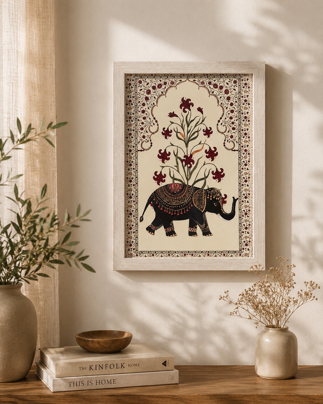 Elephant Print Floral Wall frame