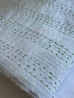 Kantha Stitched Pure Cotton Sofa or Bed Dohar - Flamingo Botanical Natural Print