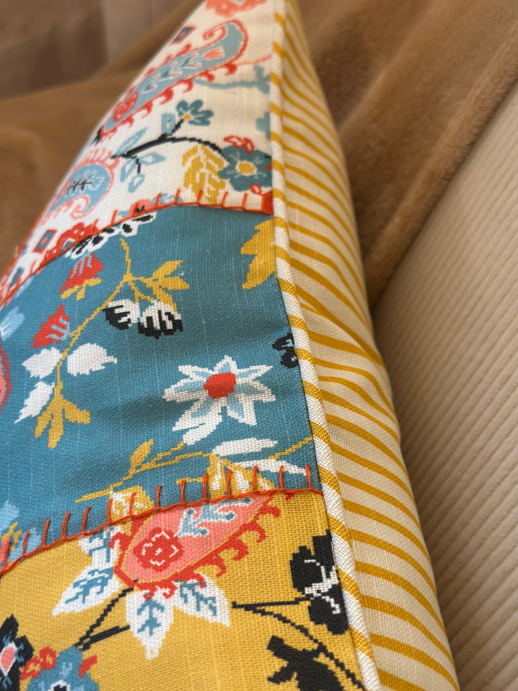 Multicoloured Patch work Cushion cover
