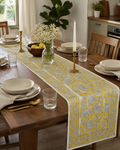 Handmade Jaipur Block Print Table Runner - Yellow