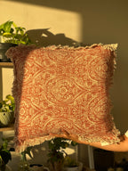 Durelle Damask Fringed Cushion Coral