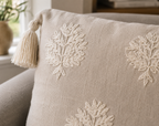 Ivory Bloom Tassels Cushion / Cover