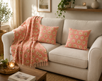 Set of 2 Daisy Cushion covers and Throw