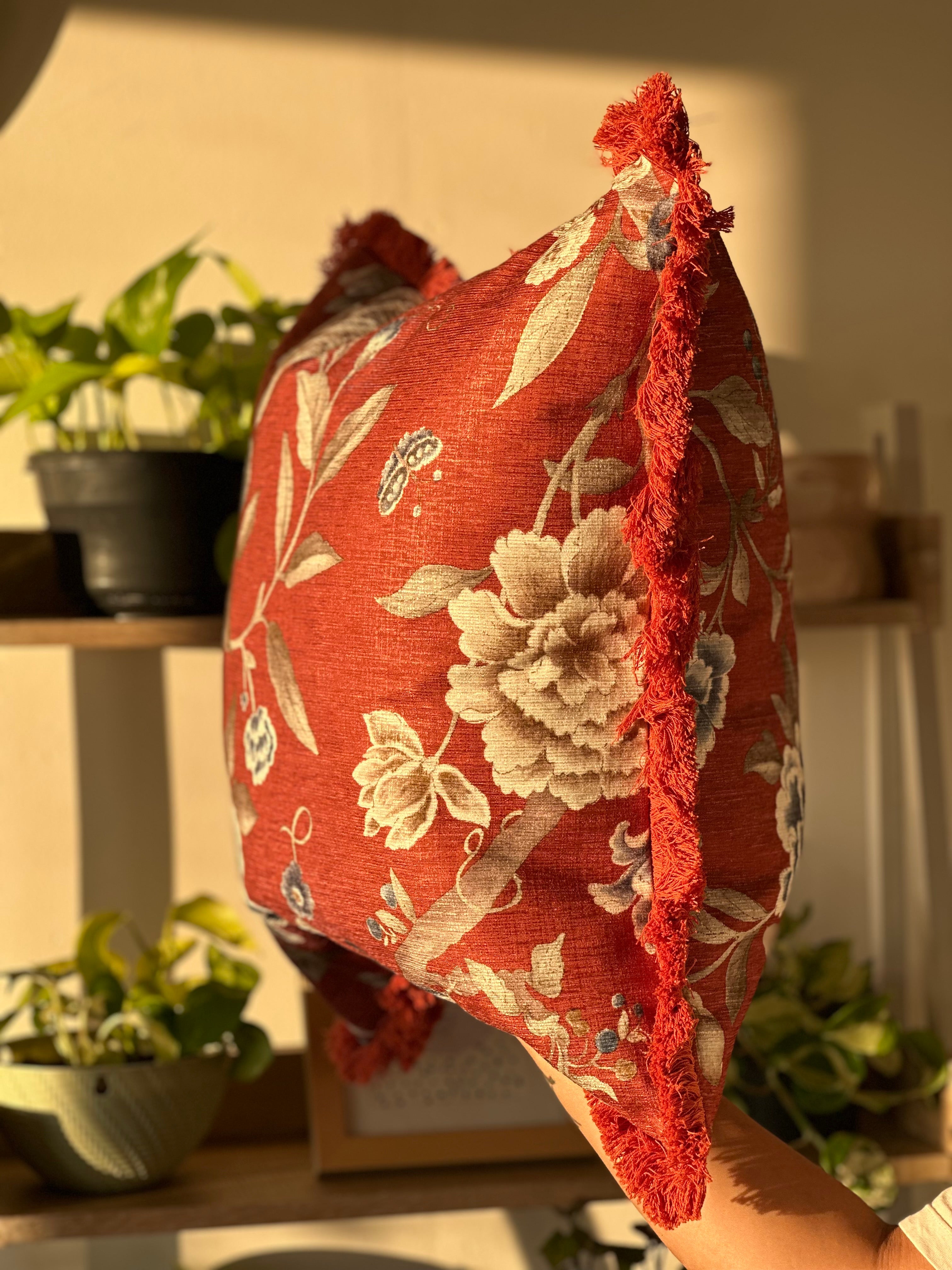 Chenille Cushion Rust