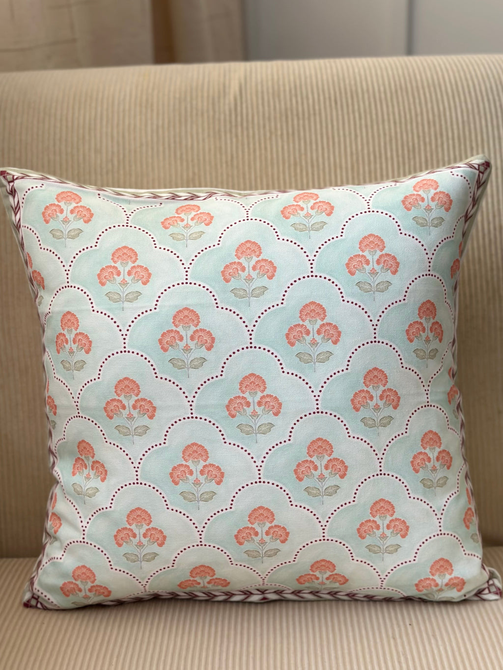 Coral Bloom Cushion Cover