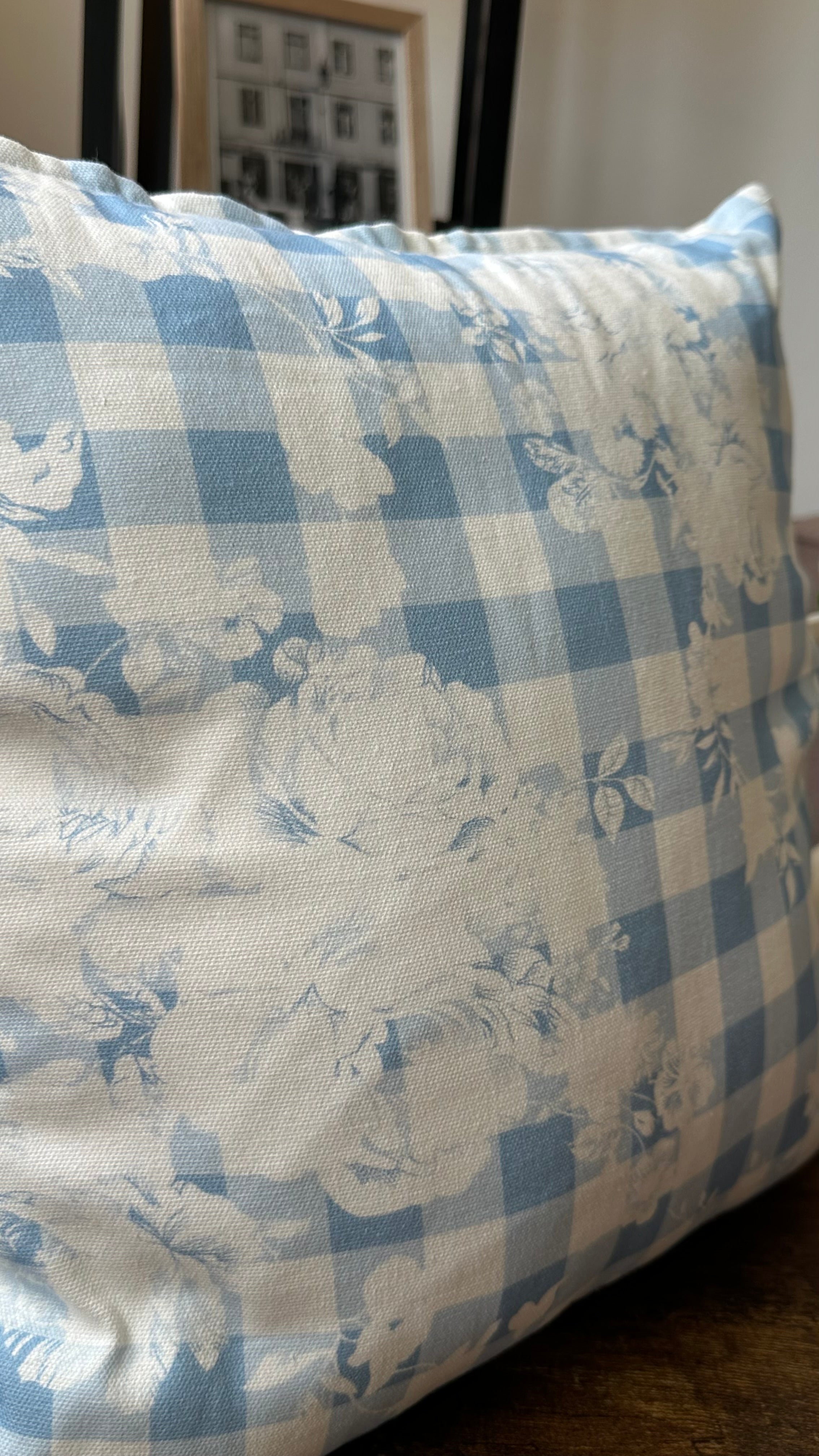 English Meadow Gingham Cushion Cover