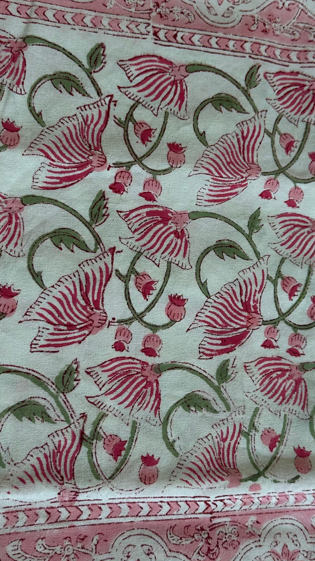 Handmade Jaipur Block Print Table Runner - Pink