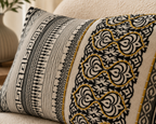 Geometric Rectangular Cushion Cover  Black & Yellow