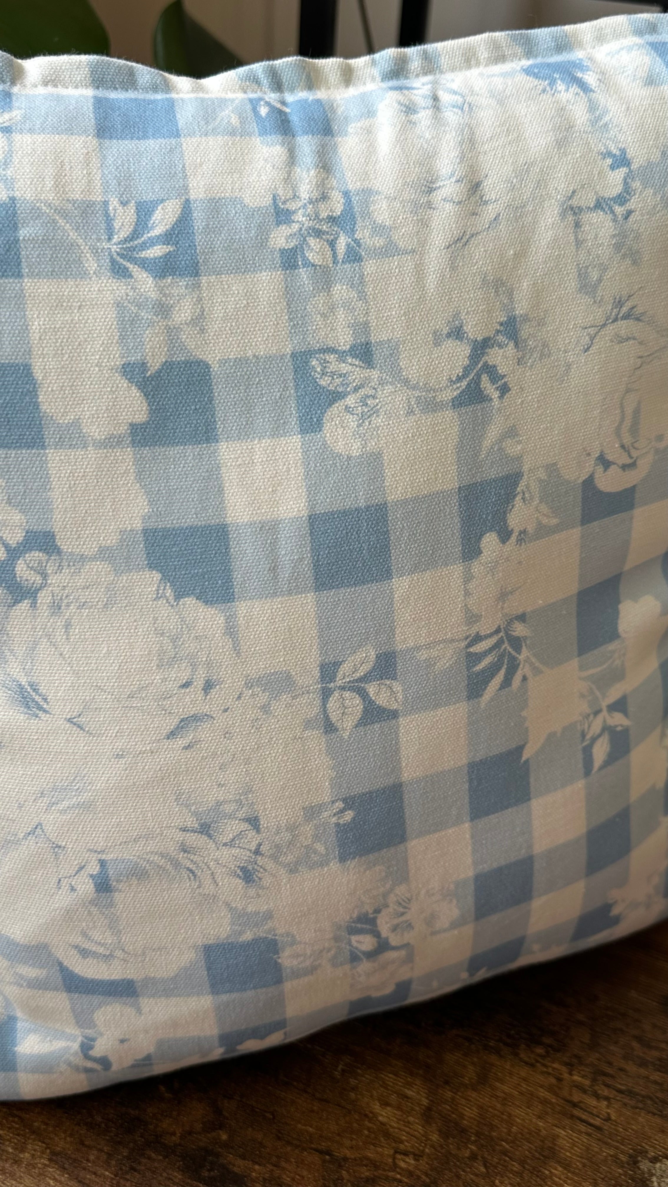 English Meadow Gingham Cushion Cover