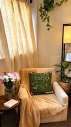 Emerald Green Qulited Jungle Safari Printed Cushion Covrer