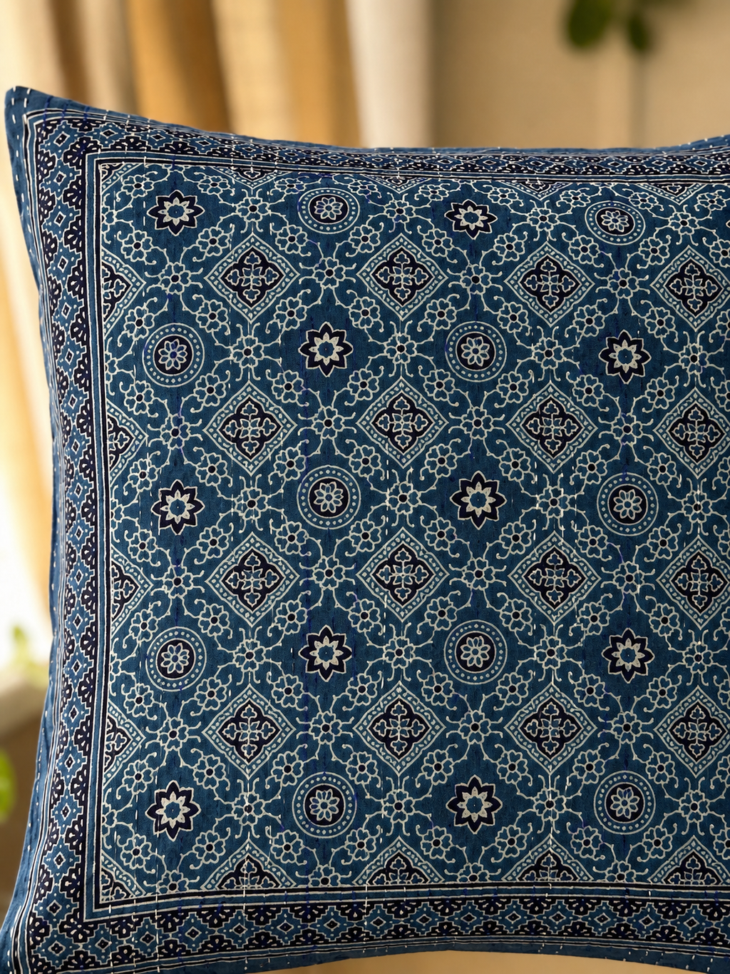 Handcrafted Kantha Cushion Cover