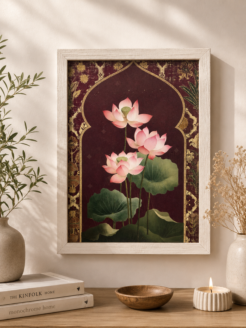 Lotus Print Wall Frame