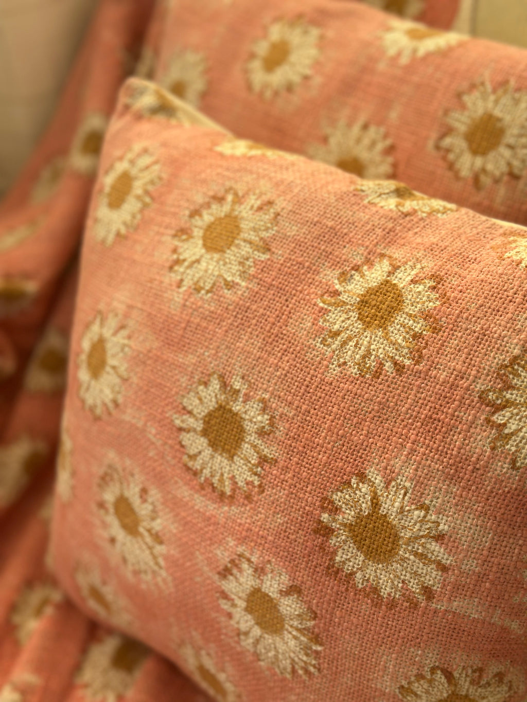 Set of 2 Daisy Cushion covers and Throw