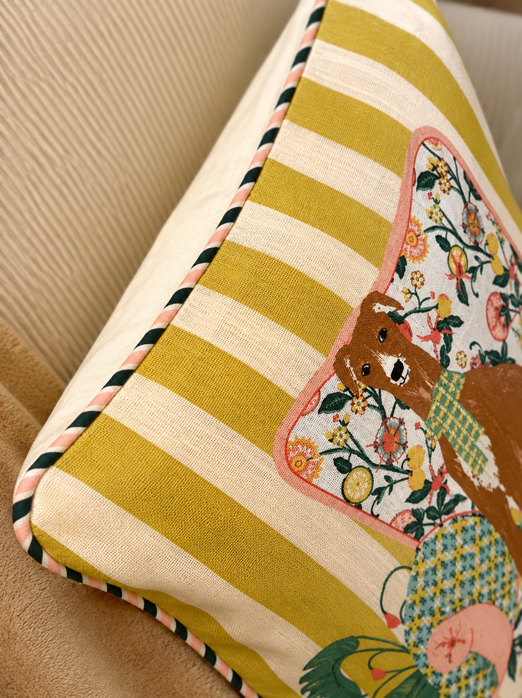 English Garden Dog Cushion Cover