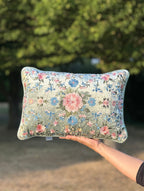 Luxury Embroidered Velvet Floral Cushion