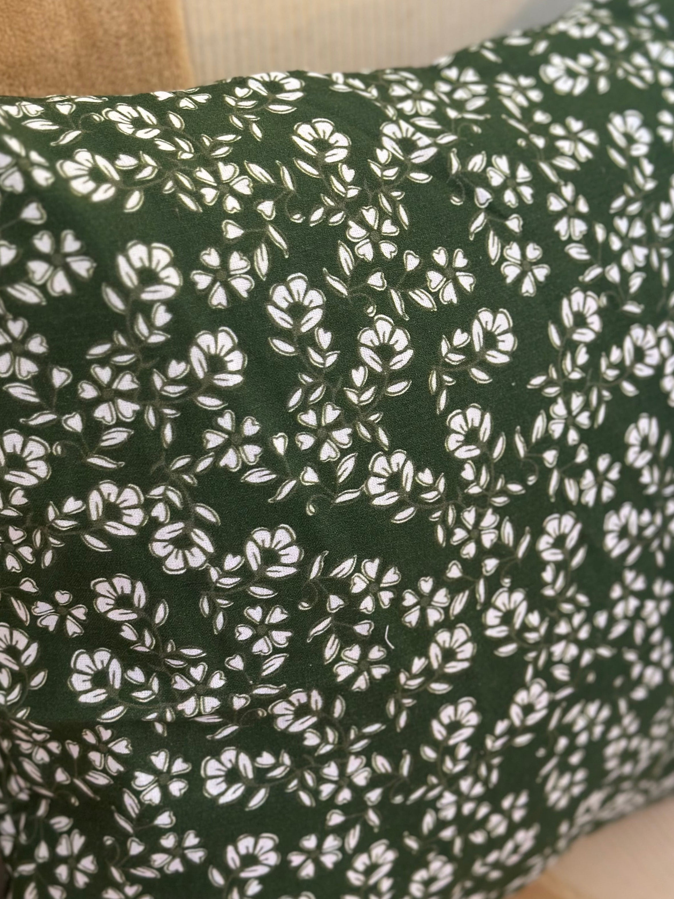 Olive Bloom Cushion Cover