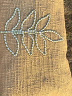 Mustard Textured Embroidered Cushion