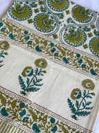 Handmade Jaipur Block Print Table Runner - Green