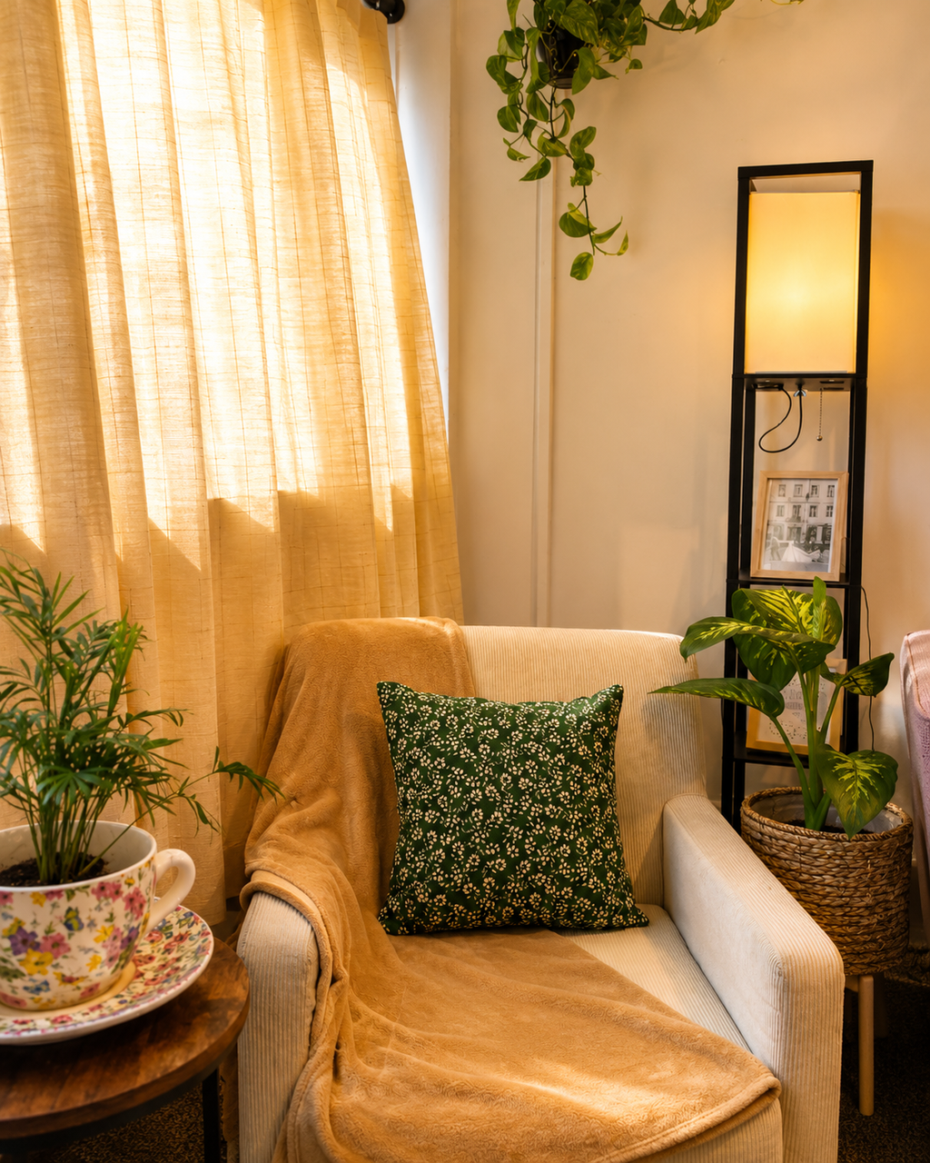 Olive Bloom Cushion Cover