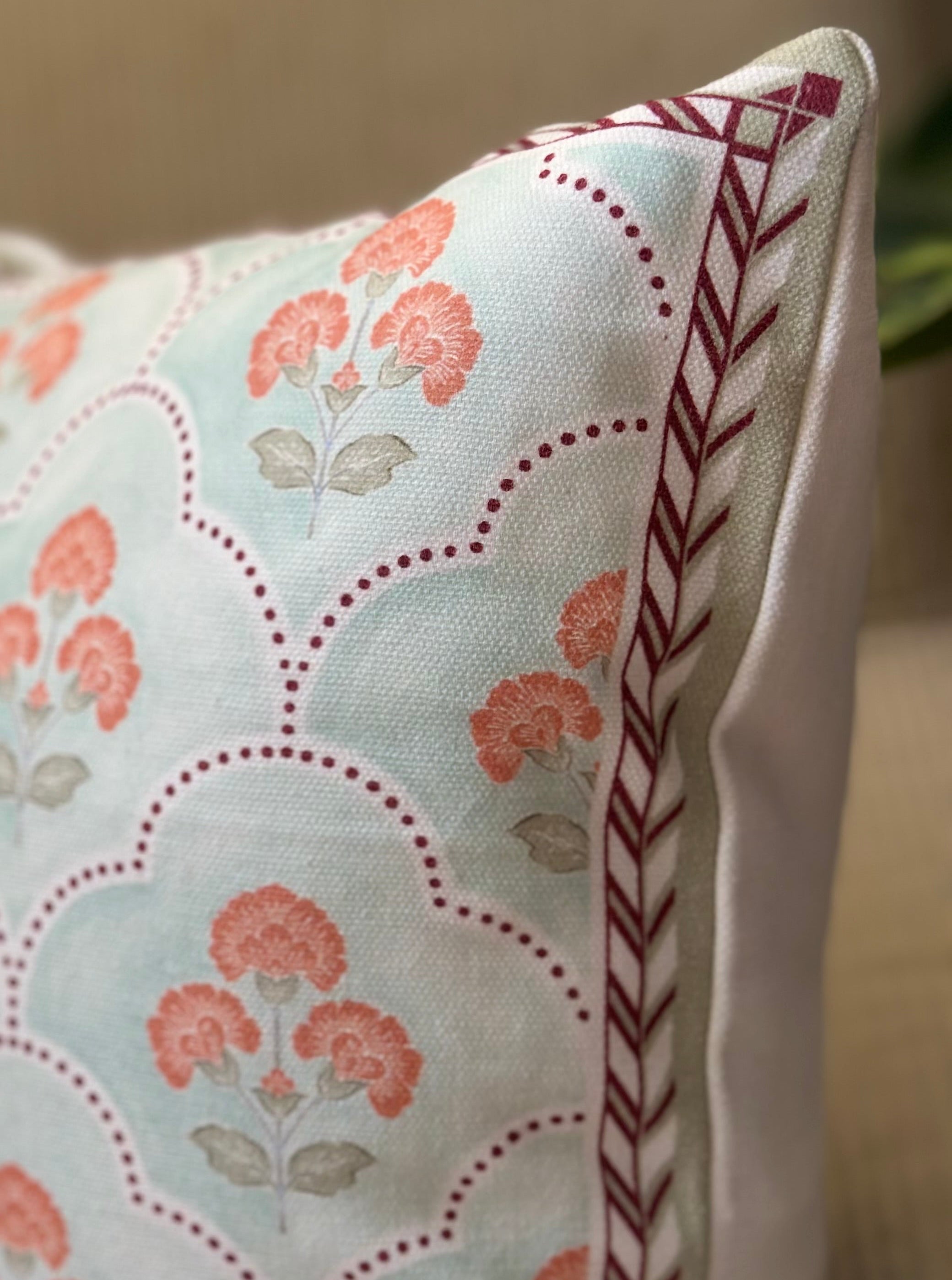 Coral Bloom Cushion Cover