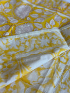 Handmade Jaipur Block Print Table Runner - Yellow