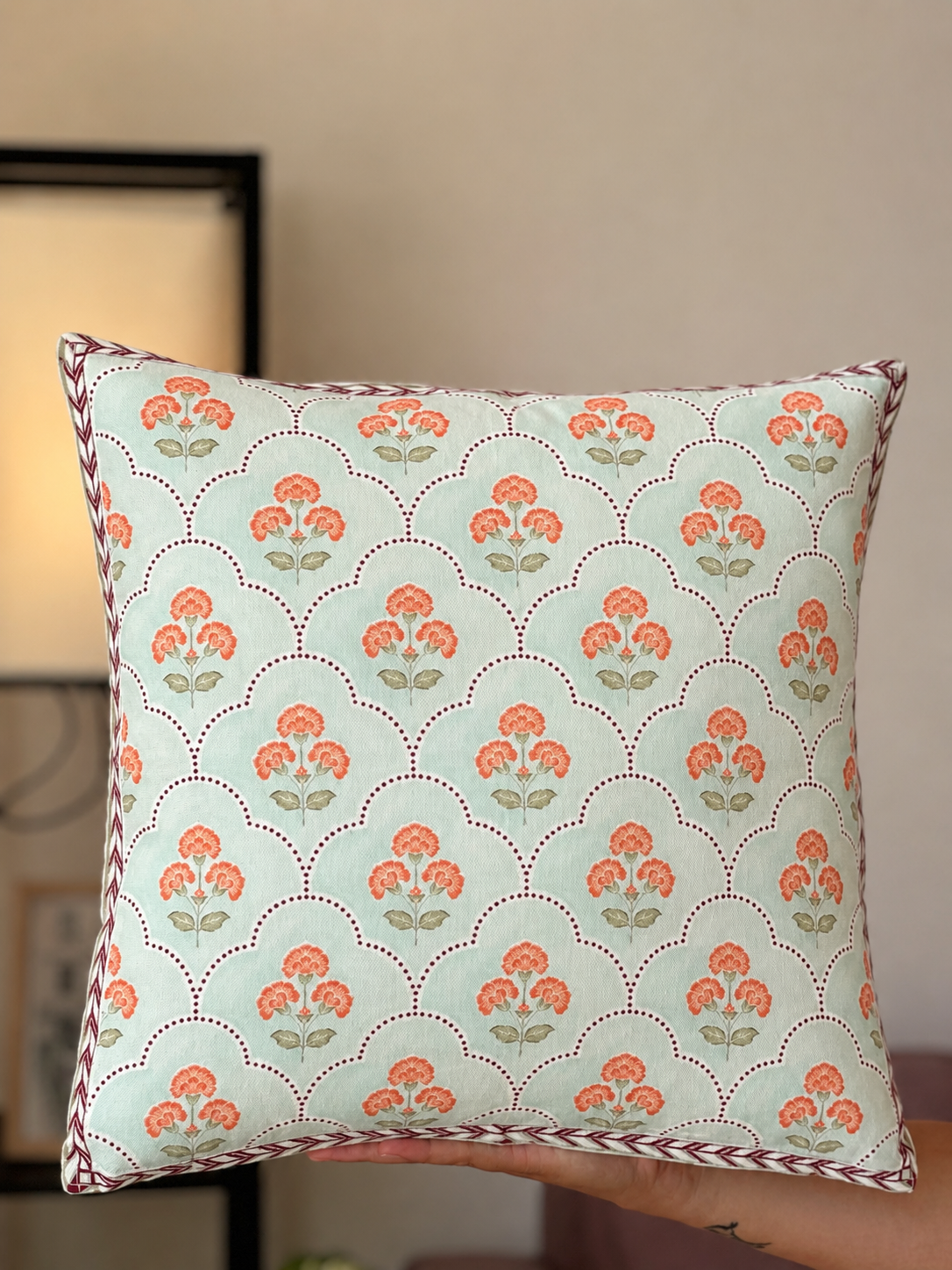 Coral Bloom Cushion Cover