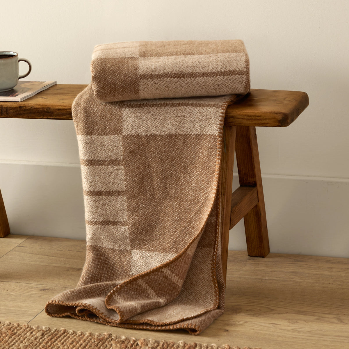 Harlech Woven Reversible Throw Biscuit
