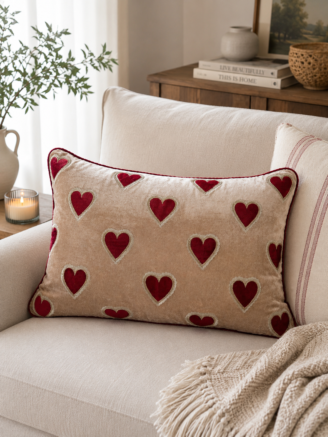Crimson Hearts Cushion / Cover