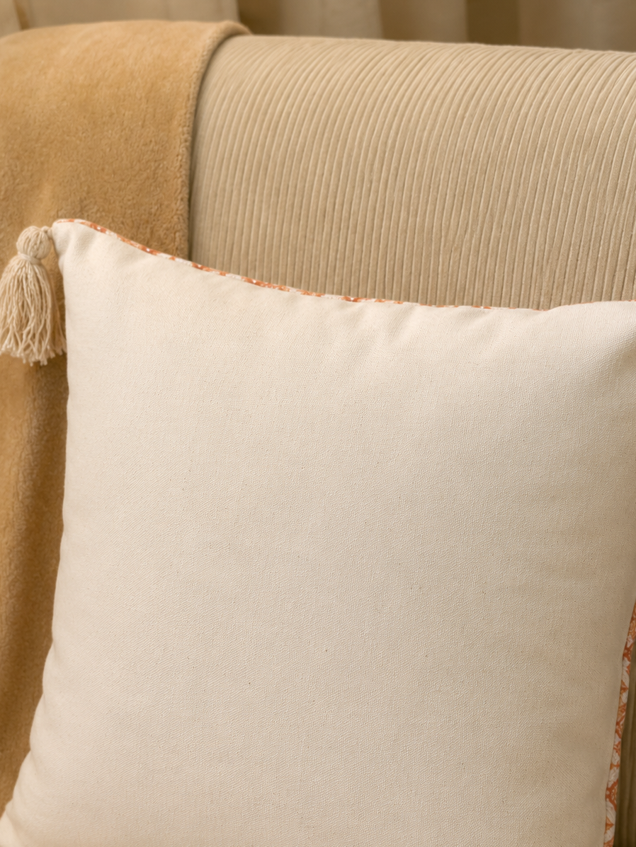 Floral  Block Print Pastel Cushion Cover