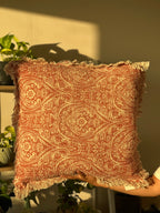 Durelle Damask Fringed Cushion Coral