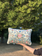 Luxury Embroidered Velvet Floral Cushion