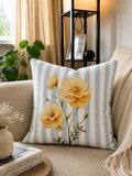 Vintage Style Striped & Floral Cushion cover